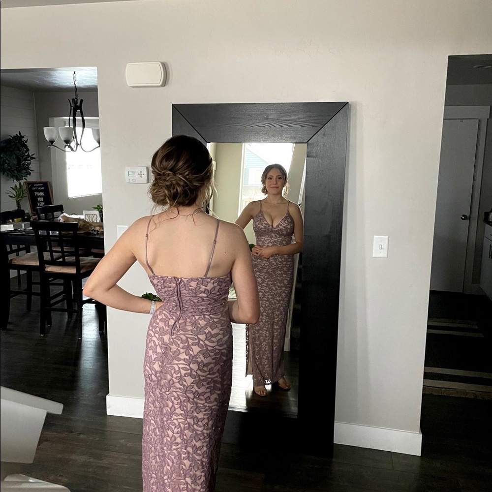 Beautiful flattering violet purple nude fitted sparkling prom dress worn once - Picture 5 of 5